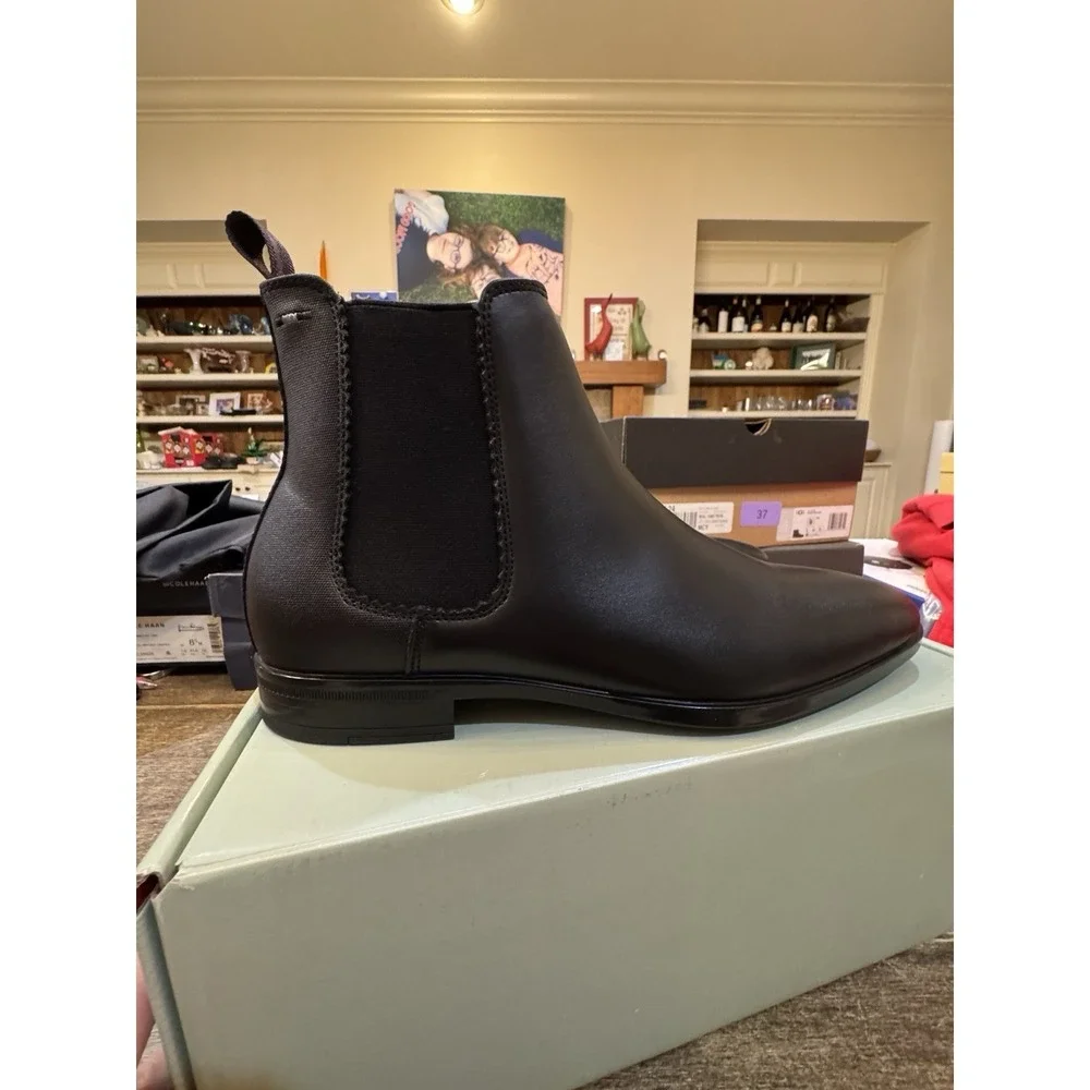 Ted Baker London Norwich-001 Chelsea Boots‎ Black Leather Men's Size 9.5